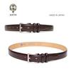 [KIETH] Men's Business Belt, Cordovan-style Cowhide Leather, Wine Color, 30mm Width, Adjustable Size, Made In Japan, KE21327-69