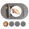 Nordische ins ovale lederen placemat Westerse maaltijd huishoudelijke eettafelmat Rijstkorrelpatroon milieubescherming anti-verbranding warmte-isolatie mat