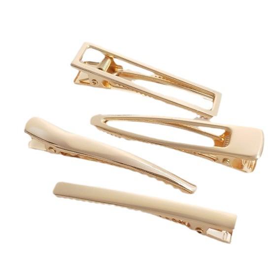 14K Gold-Filled Duckbill Hair Clip with Thickened Square Design