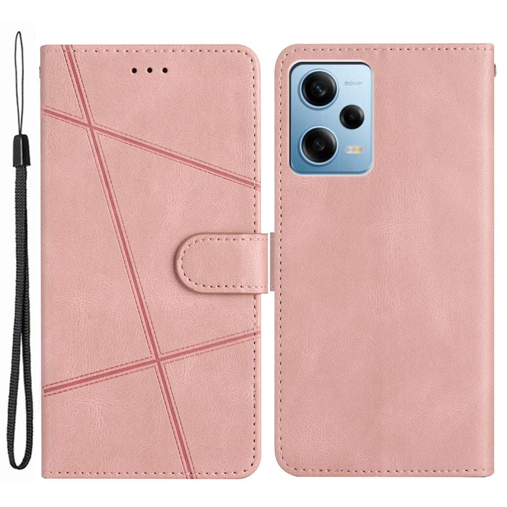 For Xiaomi Poco X5 Pro 5G/Redmi Note 12 Pro Speed 5G/Note 12 Pro 5G Crazy Horse Texture Leather Wallet Cover Imprinted Lines Folding Stand Case
