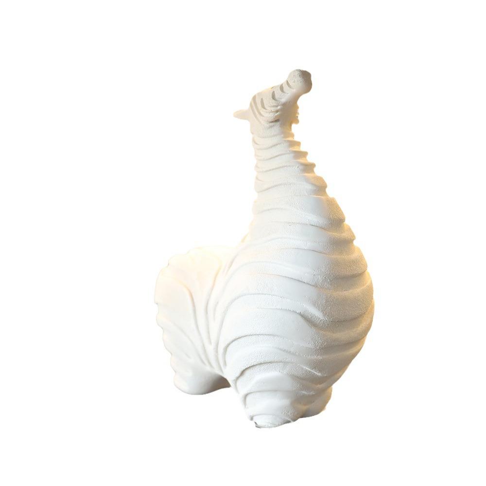 Nordic Striped Resin Horse Sculpture Bookshelf Ornament Abstract Irregular Chubby Horse Statue Animal Indoor Tabletop Decoration
