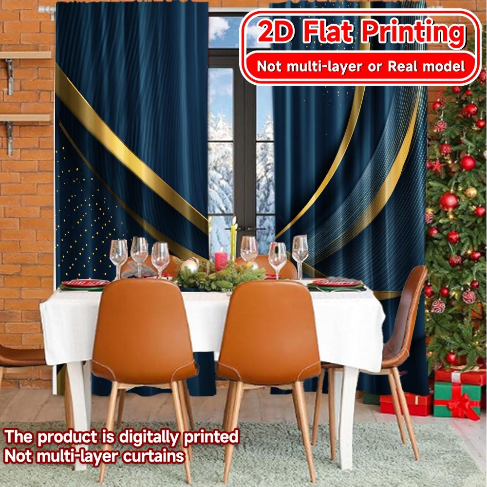 Set Of 2 Flat Printing Abstract Elegance Popular Curtains Versatile Polyester Fabric Decorations Home Suitable Made