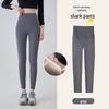 2024 New High-Waist Gray Velvet-Lined Women's Yoga Leggings: Warm Autumn/Winter Wear