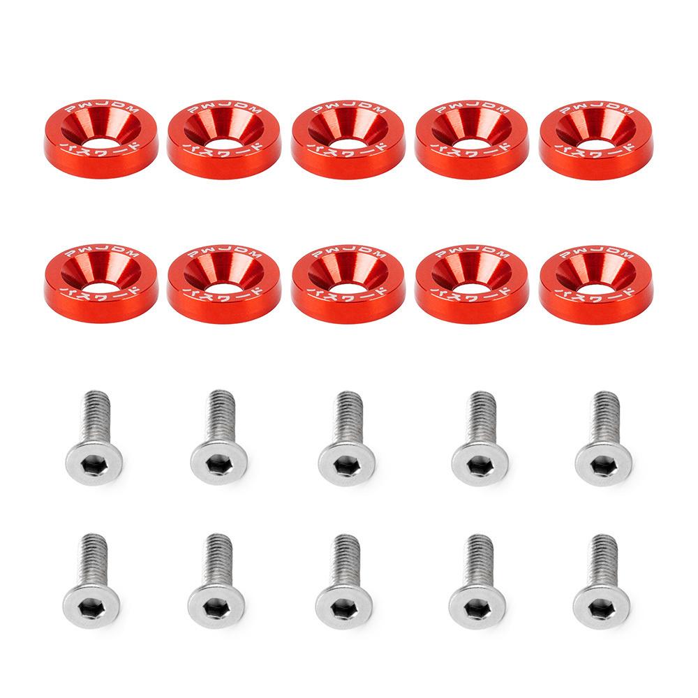 10PCS Fasteners Fender Washer Bumper Engine Concave Car License Plate M6 Screws for Honda Toyota BMW Universal Car Styling
