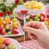 100PCS Disposable Fruit Tags, with Cartoon Fruit Decor Cocktail Picks, Durable Bamboo Skewers, for Fruits Barbecue Cocktails Cakes