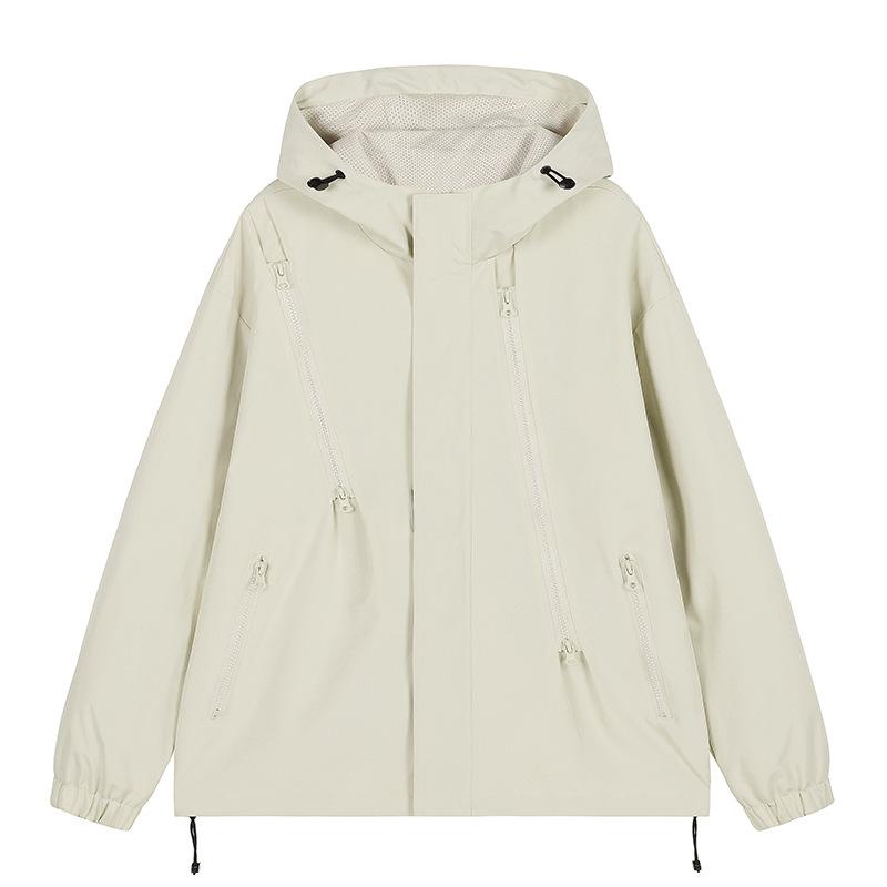 Spring and Autumn Hooded Jacket Jacket Men's Outdoor Sports Leisure Loose Windproof Leisure Jacket Tops Versatile