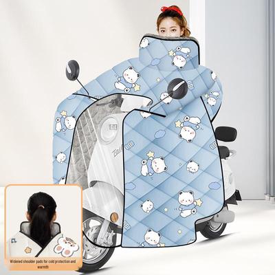 Velvet-Lined Waterproof Scooter Cover: Winter Windproof Cloak for Full Cold Protection