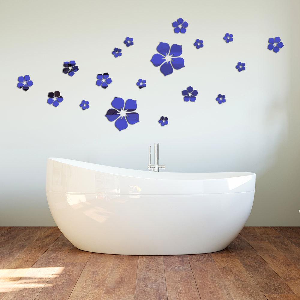 Three-Dimensional Acrylic Flower Petal Mirror Stickers for Bedroom and Living Room DIY Decoration