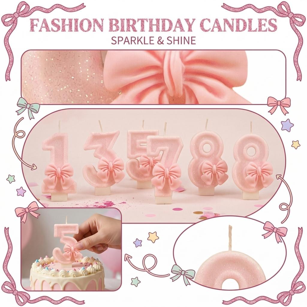 Fashion Cartoon Creative Birthday Candles Party Digital Candles