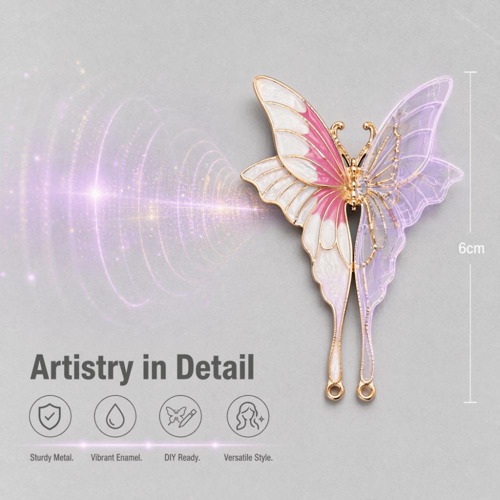 Antique Finish Butterfly Hair Accessories Alloy Material Butterfly DIY Pendants For Jewelry Making