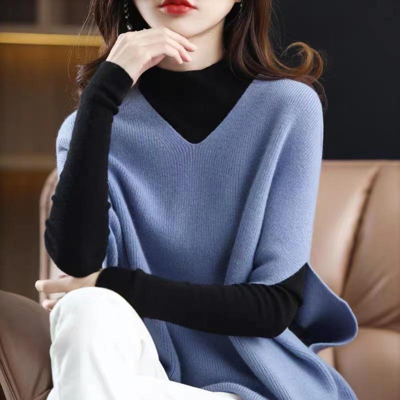 Ladies' Wool Knit V-Neck Vest, Sleeveless Sweater for Spring/Autumn, Korean Style Outerwear