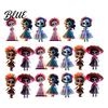 Lightweight Wood Halloween Decoration 2D of Dead The Ornament Day Hanging Skeleton Flat Wooden Embroidered Skirt Figure with Dress