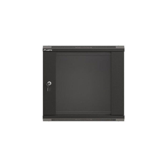 Bastidor de pared Lanberg WF03-5309-10B 9U 60kg con bloqueo y rieles de rack negro