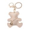 Cute PU Leather Bear Keychain With Gold Chain Bag Pendant For Bags Keys Car Decors Fashionable Gift