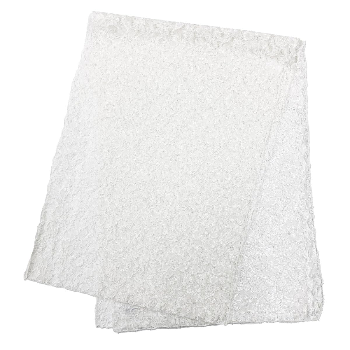 

Kyoto Kimono Yuzen Obiage (Sash) with Lace Floral Print, Perfect for Furisode, Coming-of-Age Ceremonies, and Casual Wear, Solid Color (White)