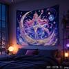 Moon Galaxy Anime Girl Aesthetic Tapestry Colorful Cosmic Fantasy Wall Hanging Teen Dorm Bedroom Otaku Home Decor