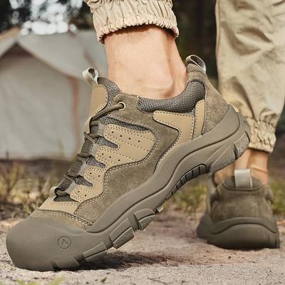 Brand Wear Resistant Leisure Men Mountaineering Shoes Anti-Slip Comfort Outdoor Sports Travel Shoes Genuine Leather Hiking Shoes