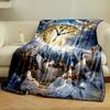 Angel Themed Clock Music Print Blanket  Printed Blanket for Living Room Bed Couch lunch break Soft Cozy Blanket for Friend's festival Gift
