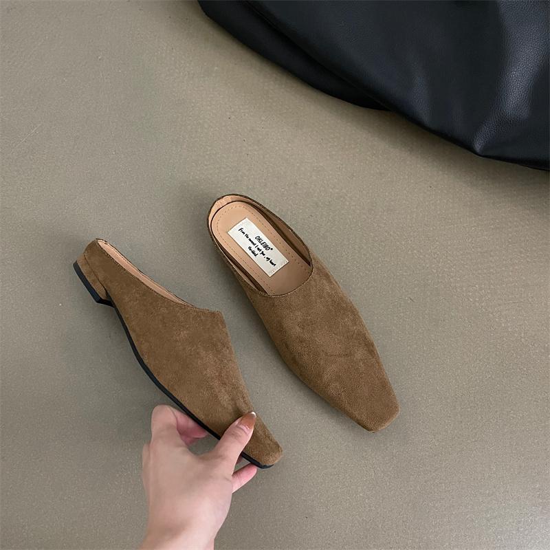 Bailamos Autumn Round Toe Women Slippers New Brand Shallow Slip On Ladies Casual Flat Shoes Soft Dress Slides Mujer