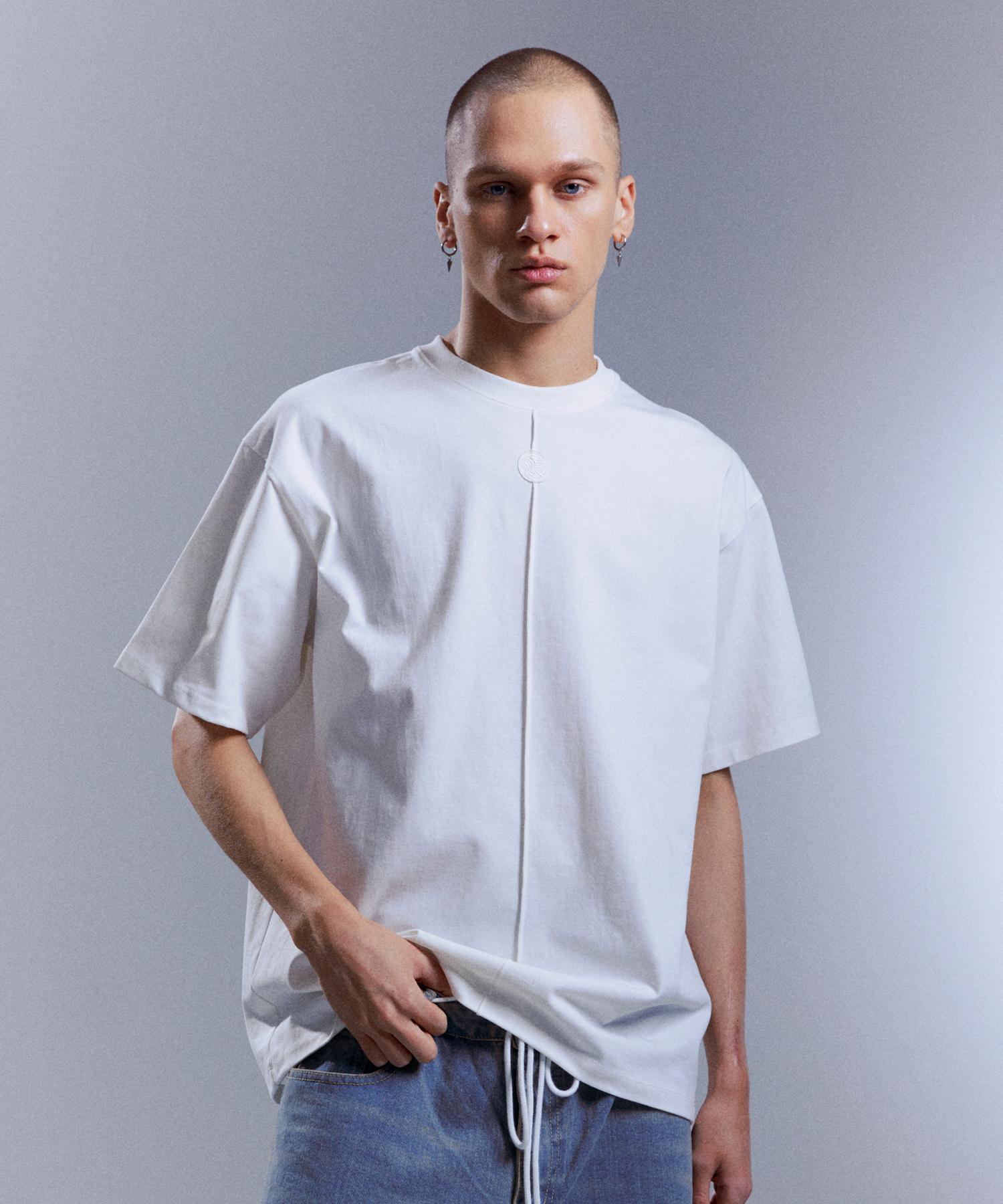 Episode Untitled Episode Pintuck Short Sleeve T-Shirt Ivory 2