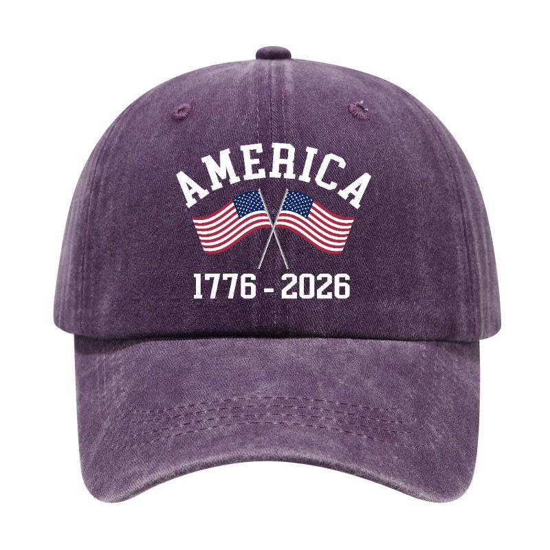 Washed And Distressed Printed Baseball Cap for Adults pc Versatile Trendy American Th Anniversary Printed Washed And D