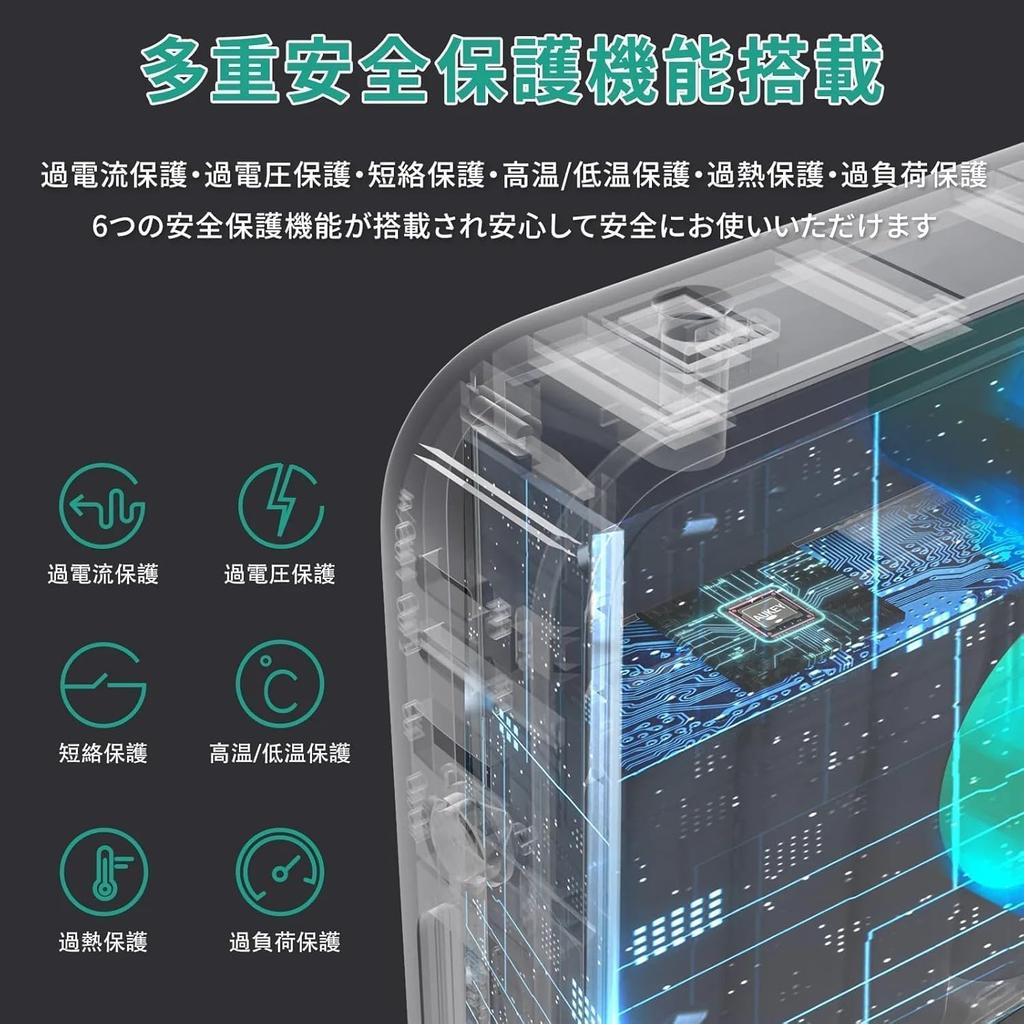 AC100W Portable Power Mobile Power Pure Sine Maximum Output 4 DC for Disaster Outdoor and Driving Supply, High-Capacity Supply, Wave, Compact, 60Hz,