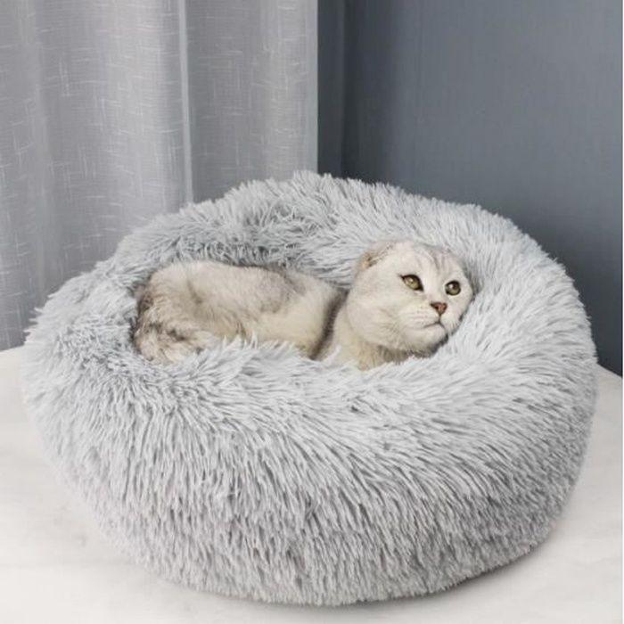 Panier pour chat/chien - Chaud - 60 cm - Gris clair
