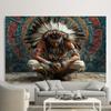 2D Indigenous Culture Tapestry Native American Wall Background Cloth