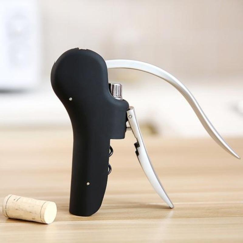 Wine Bottle Opener Vertical Lever Corkscrew Ergonomic Handle Non-Slip Multifunctional Quick Open Beverages Bottle Tool Home Bar Supplies