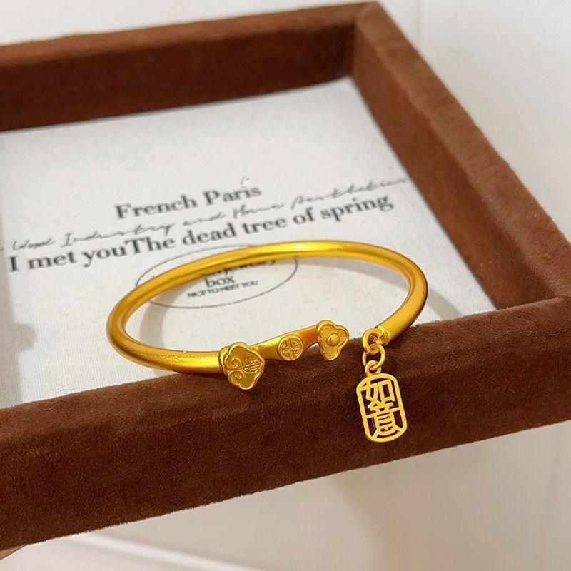 Ruyi Open Adjustable Bracelet Women s Light Luxury High-Level Feeling Peaceful Ruyi Bracelet Accessories One Size(16-22CM)