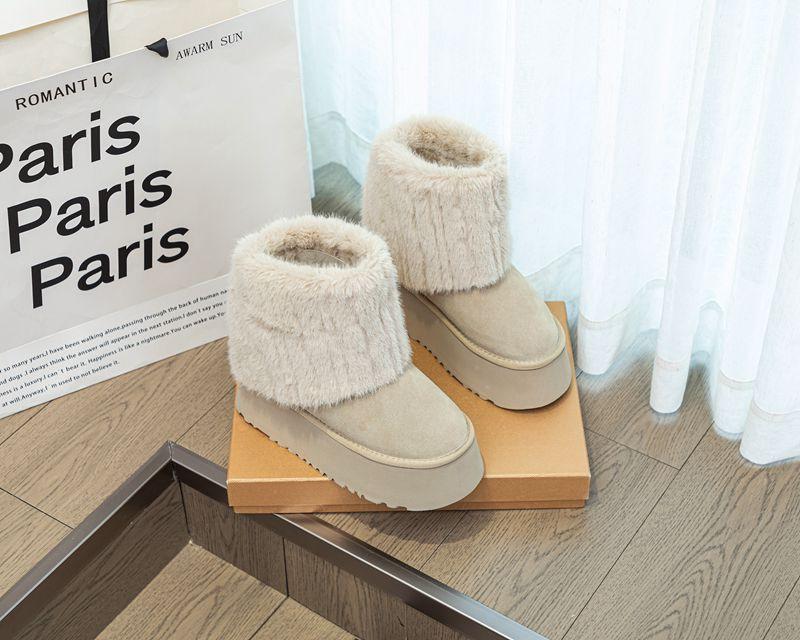 Fashion 11CM Synthetic Leather Flat Autumn Women Ankle Booties Heel Boot Ethnic ZIP Platform Fashion Winter Motorcycle Plush Shoes