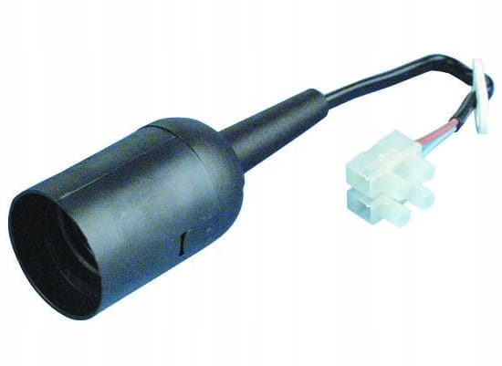 E27 construction renovation light socket with 15cm cable, black