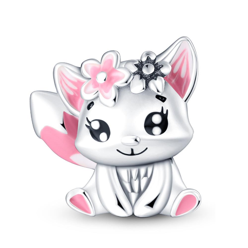 Cute Animal Bear Rhino Koala Charm Pendant Beaded Bracelet Jewelry Accessories