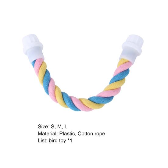 Parrot Swing Toy Multi-color Climbing Toys U-shaped Cotton Rope Bird Training Stand