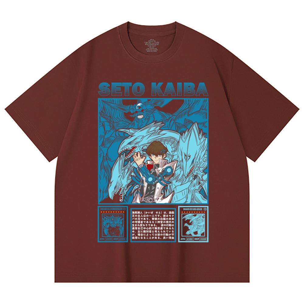 230 Gsm 100% Cotton Yu-Gi-Oh V6 Seto Kaiba Print Unisex Heavy Cotton T Shirt