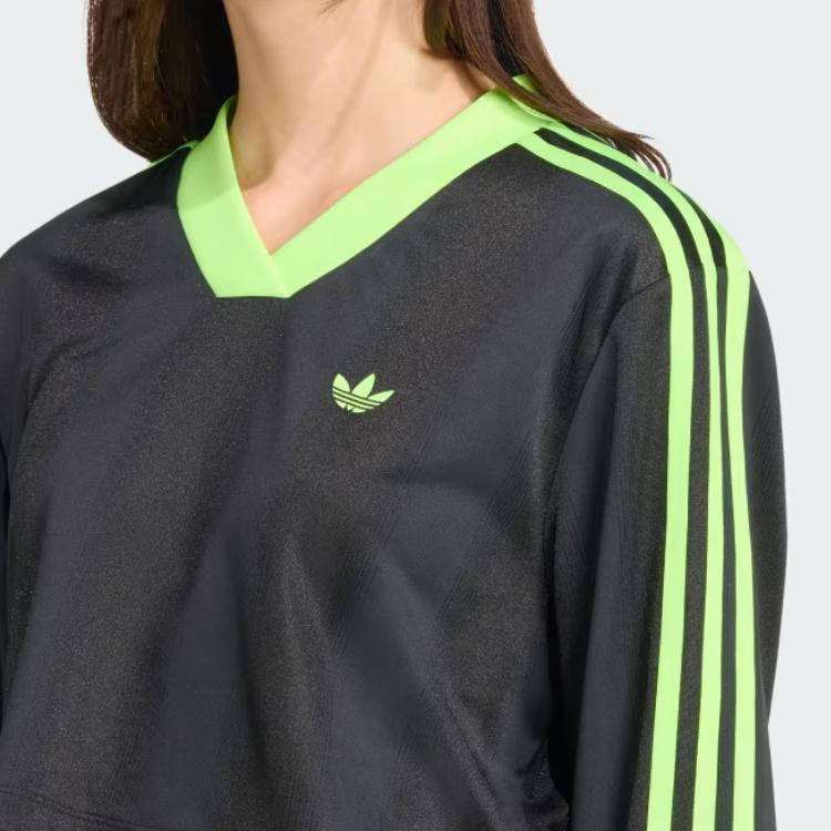 Adidas Originals Adicolor Soccer Jacquard Crop Long Sleeve Top JV9737