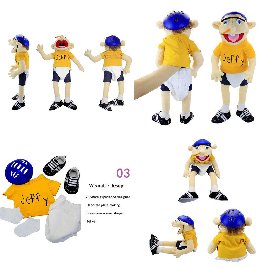 Soft And Skin-friendly Jeffy Cartoon Plush Hand Puppet Toy For Kids And Adults Perfect Christmas And Birthday Gift!