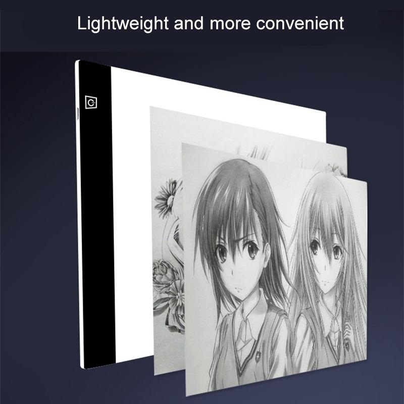 Tableau de dessin lumineux à LED, 3 niveaux de luminosité, pour dessin, copie, animation, peinture, jouets éducatifs, cadeau, bloc-notes à lumière réglable pour enfants