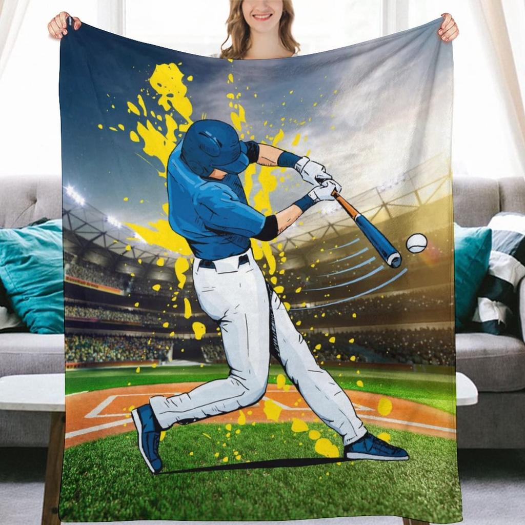 Blanket Softball Baseball in Grey Throw Blanket Ultra Soft Velvet Blanket Lightweight Bed Blanket Quilt Durable Home Decor