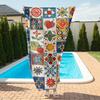 Custom Mexican Tile Beach Towel Talavera Pattern Print Microfiber Sand Free Quick Dry Soft Travel Accessory