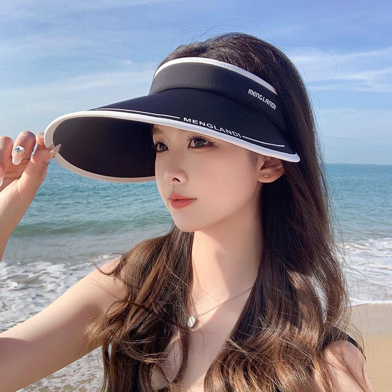 New empty top sunscreen cap UV protection summer ice silk vinyl sun hat cycling big brim sun hat
