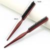 Triple Row Pig Bristle Hairdressing Comb with Pointed Tail and Nylon Teeth