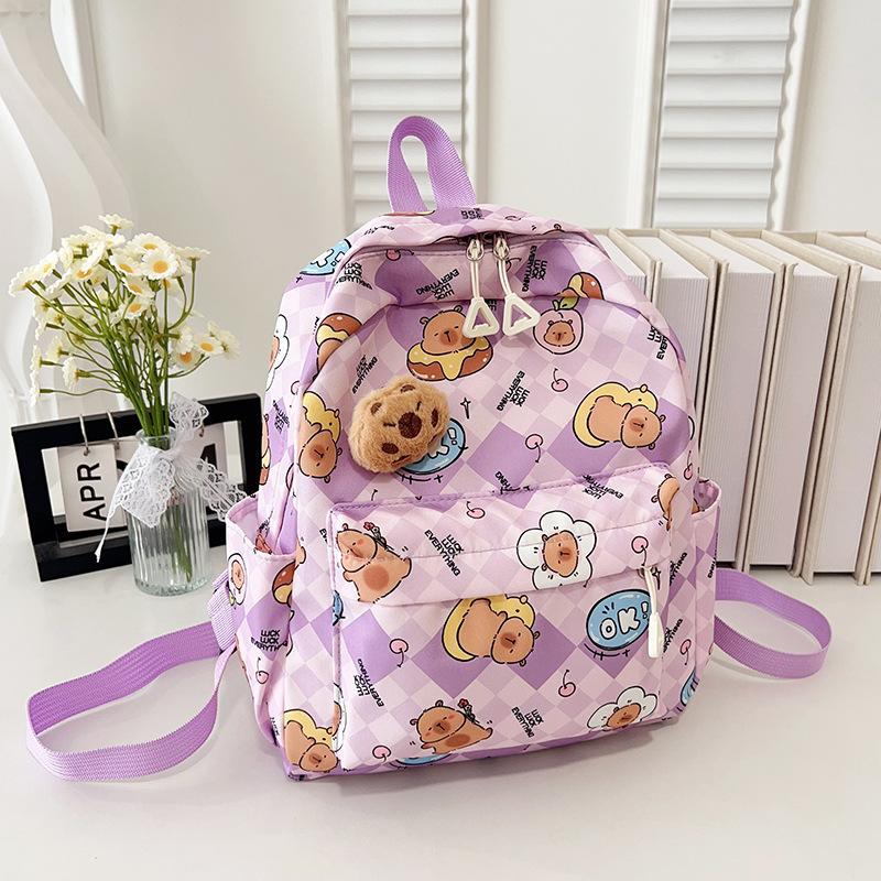 

Рюкзак для начальной школы новый 2025 большой вместимости мультяшная милая кукла детский школьный рюкзак прилив фиолетовый