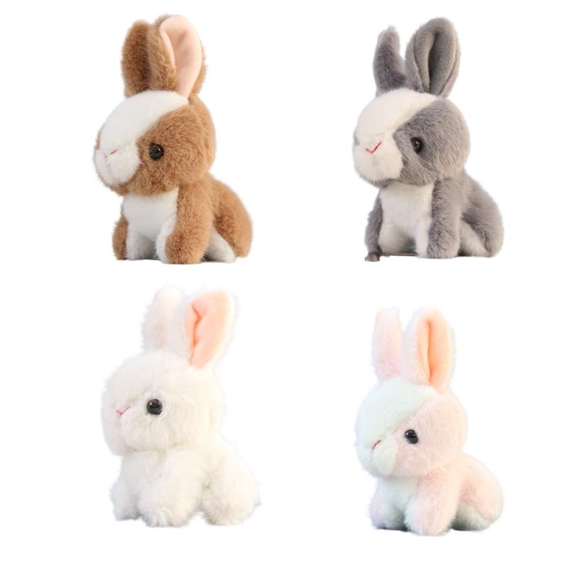 Cute Plush Bunny Keychain Pendant Fluffy White Rabbit Doll Backpack Decoration Gift For Girls