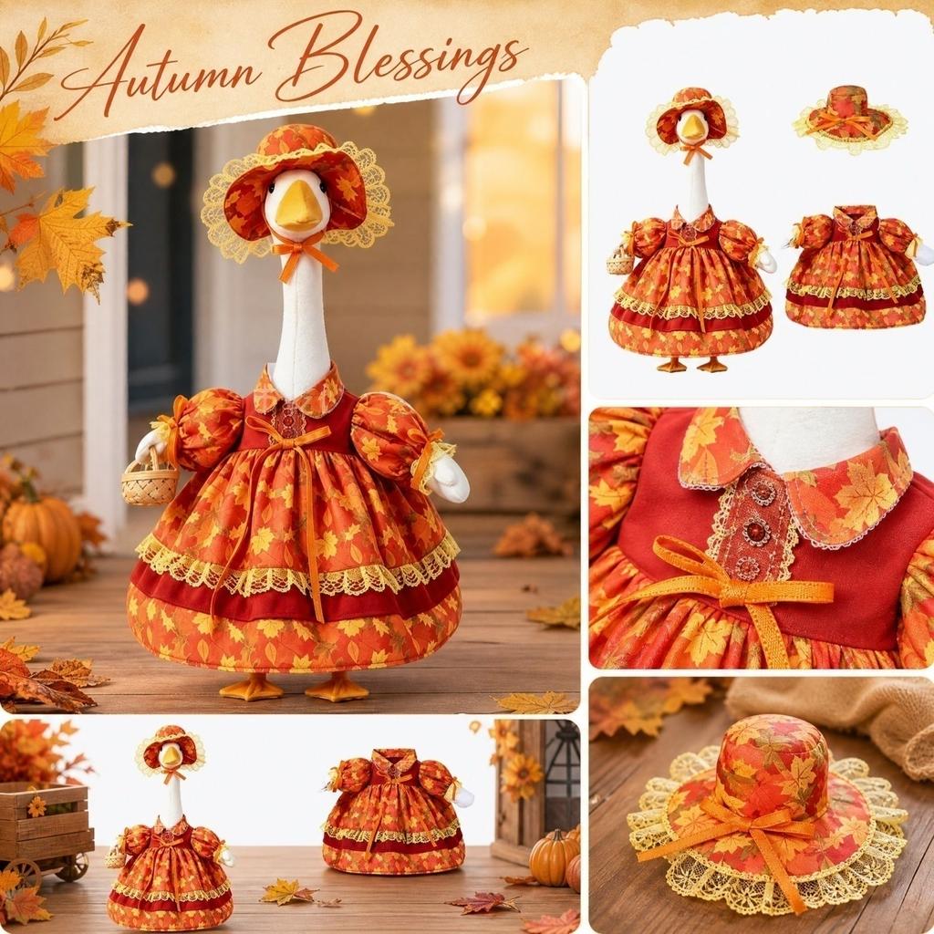 Porch Outfit Thanksgiving Maple Leaf Costume Set for Holiday Decoration