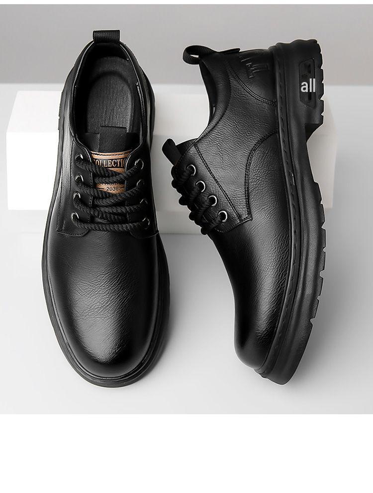 2024 Heren Retro Handgemaakte Leren Schoenen - Lente & Herfst, Slijtvast, Vetersluiting, Casual Werkkleding