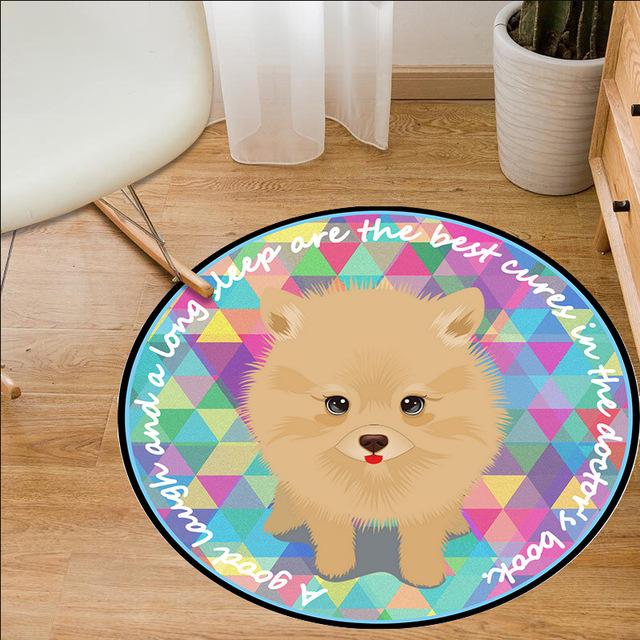 

Милый щенок круглый ковер компьютерный стул коврик подвесная корзина коврик принт мультяшный детский ползающий ковер украшение спальни 40cm