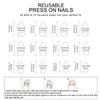24 Pieces Almond Shape False Nail Medium Length Stick On Nail With Delicate 3D Floral Patterns Nail Art Decoration