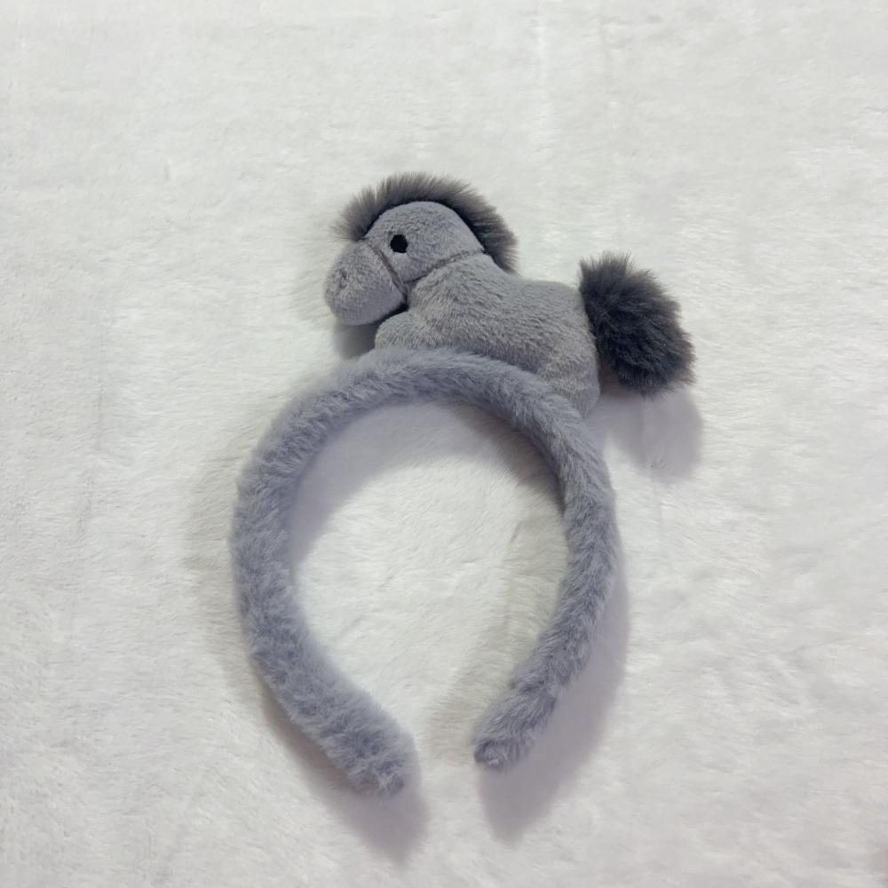 Fluffy Plush Horse Year Zodiac Hair Accessories Cute Children Headwear  Festival Decoration