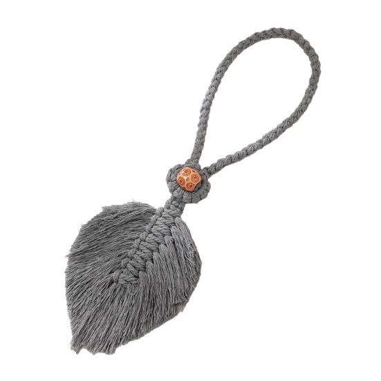 No Drill Curtain Holder Braided Leaf Tieback Boho Cotton Rope Holder